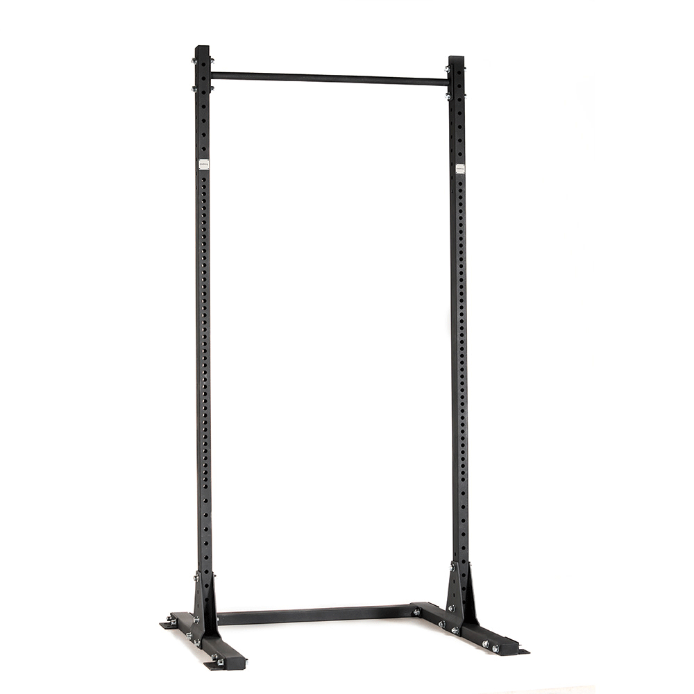 Vista frontal en ángulo del Medium Rack Heavy evergy sin accesorios, estructura completa anclada al suelo (9626748551446)